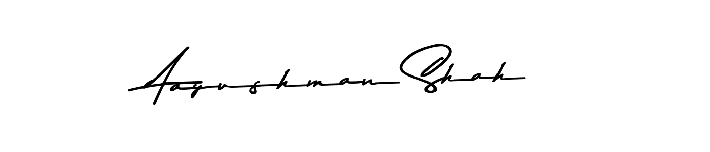 Make a beautiful signature design for name Aayushman Shah. With this signature (Asem Kandis PERSONAL USE) style, you can create a handwritten signature for free. Aayushman Shah signature style 9 images and pictures png