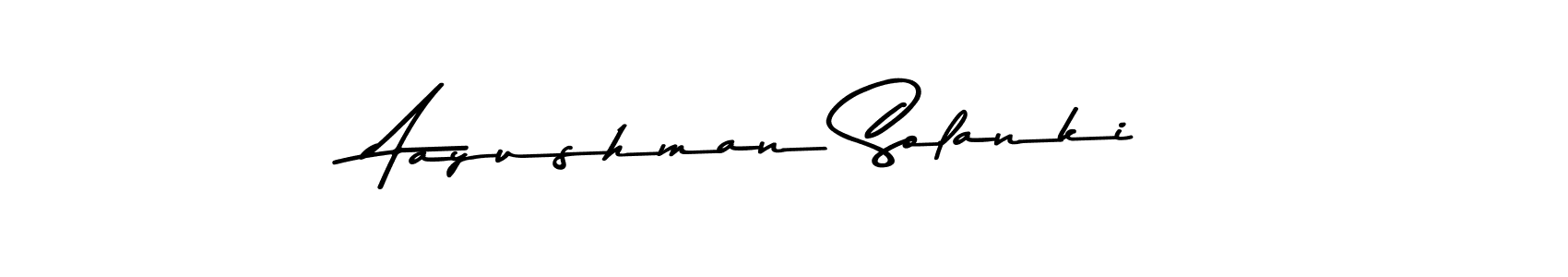 Make a beautiful signature design for name Aayushman Solanki. With this signature (Asem Kandis PERSONAL USE) style, you can create a handwritten signature for free. Aayushman Solanki signature style 9 images and pictures png