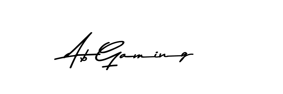 Make a beautiful signature design for name Ab Gaming. With this signature (Asem Kandis PERSONAL USE) style, you can create a handwritten signature for free. Ab Gaming signature style 9 images and pictures png