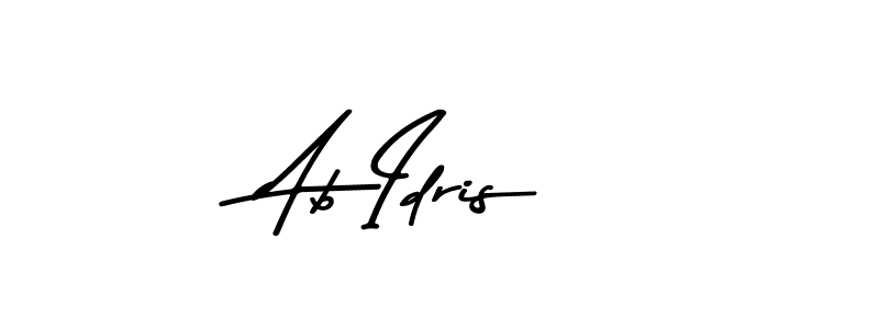 How to make Ab Idris name signature. Use Asem Kandis PERSONAL USE style for creating short signs online. This is the latest handwritten sign. Ab Idris signature style 9 images and pictures png