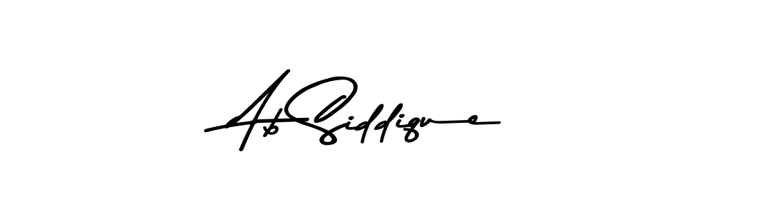 How to make Ab Siddique name signature. Use Asem Kandis PERSONAL USE style for creating short signs online. This is the latest handwritten sign. Ab Siddique signature style 9 images and pictures png