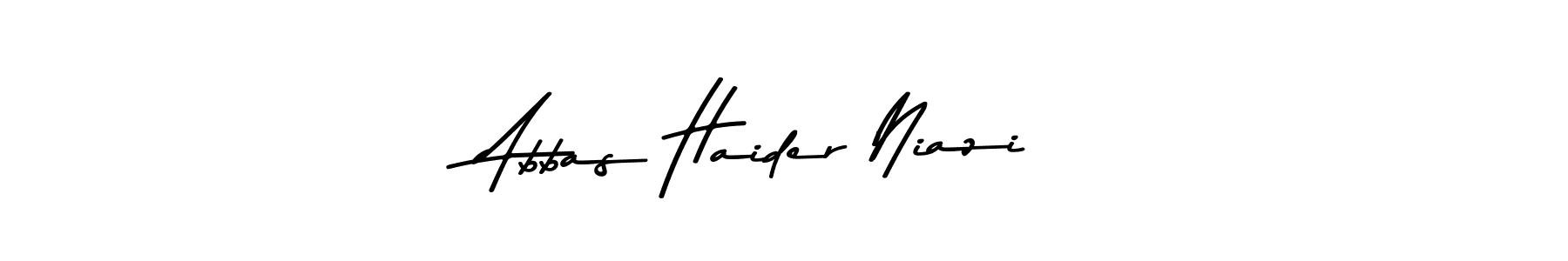 The best way (Asem Kandis PERSONAL USE) to make a short signature is to pick only two or three words in your name. The name Abbas Haider Niazi include a total of six letters. For converting this name. Abbas Haider Niazi signature style 9 images and pictures png
