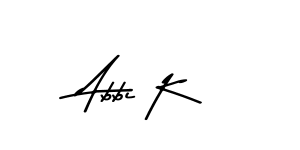 How to make Abbi K name signature. Use Asem Kandis PERSONAL USE style for creating short signs online. This is the latest handwritten sign. Abbi K signature style 9 images and pictures png