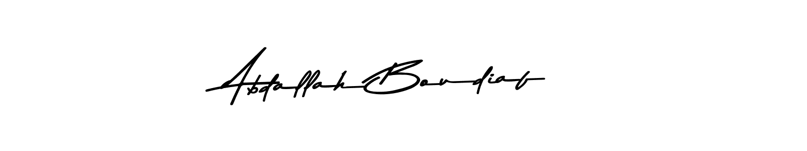 How to make Abdallah Boudiaf name signature. Use Asem Kandis PERSONAL USE style for creating short signs online. This is the latest handwritten sign. Abdallah Boudiaf signature style 9 images and pictures png