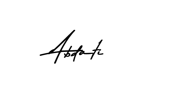 Create a beautiful signature design for name Abdati. With this signature (Asem Kandis PERSONAL USE) fonts, you can make a handwritten signature for free. Abdati signature style 9 images and pictures png