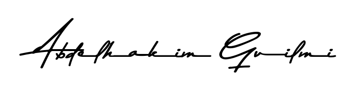 Personalize your online presence with Abdelhakim Guilmi signature rendered in elegant Asem Kandis PERSONAL USE font. Great for website footers and blogs. Abdelhakim Guilmi signature style 9 images and pictures png