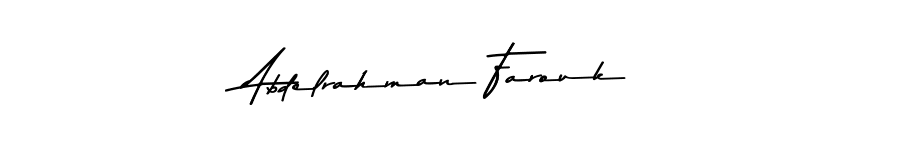 Create a beautiful signature design for name Abdelrahman Farouk. With this signature (Asem Kandis PERSONAL USE) fonts, you can make a handwritten signature for free. Abdelrahman Farouk signature style 9 images and pictures png