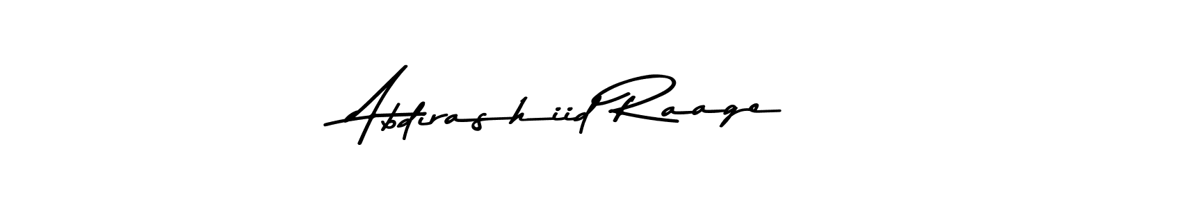 Make a beautiful signature design for name Abdirashiid Raage. With this signature (Asem Kandis PERSONAL USE) style, you can create a handwritten signature for free. Abdirashiid Raage signature style 9 images and pictures png