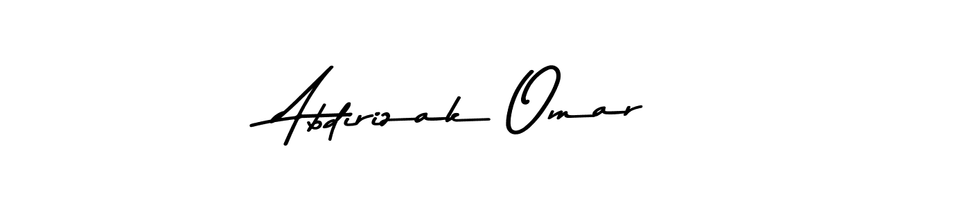 Create a beautiful signature design for name Abdirizak Omar. With this signature (Asem Kandis PERSONAL USE) fonts, you can make a handwritten signature for free. Abdirizak Omar signature style 9 images and pictures png