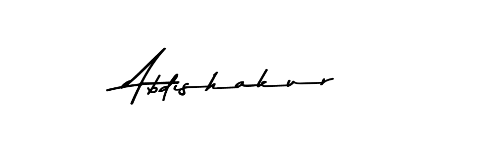 Make a beautiful signature design for name Abdishakur. With this signature (Asem Kandis PERSONAL USE) style, you can create a handwritten signature for free. Abdishakur signature style 9 images and pictures png