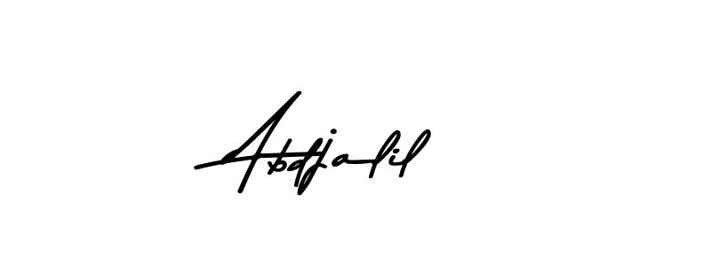 How to make Abdjalil name signature. Use Asem Kandis PERSONAL USE style for creating short signs online. This is the latest handwritten sign. Abdjalil signature style 9 images and pictures png