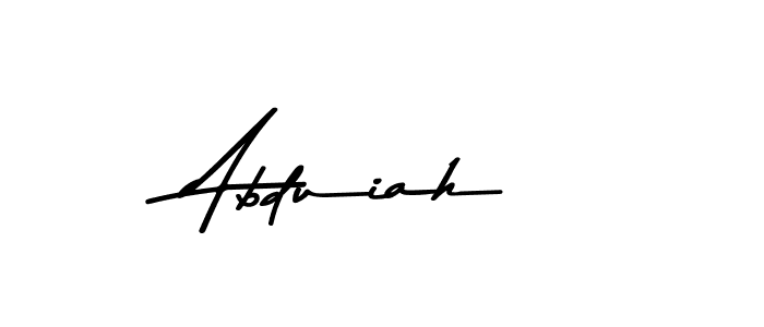 How to make Abduiah name signature. Use Asem Kandis PERSONAL USE style for creating short signs online. This is the latest handwritten sign. Abduiah signature style 9 images and pictures png