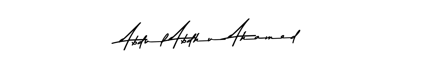 The best way (Asem Kandis PERSONAL USE) to make a short signature is to pick only two or three words in your name. The name Abdul Abdhu Ahamed include a total of six letters. For converting this name. Abdul Abdhu Ahamed signature style 9 images and pictures png