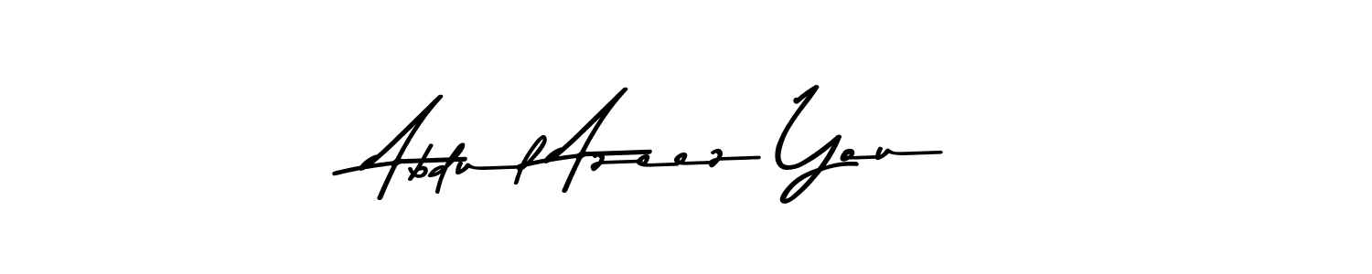 This is the best signature style for the Abdul Azeez You name. Also you like these signature font (Asem Kandis PERSONAL USE). Mix name signature. Abdul Azeez You signature style 9 images and pictures png