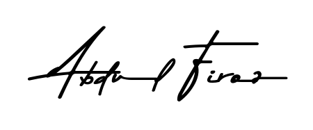 Try this chic Abdul Firoz handwritten sign style. Using Asem Kandis PERSONAL USE font elements, it gives your name a sleek, memorable identity. Abdul Firoz signature style 9 images and pictures png