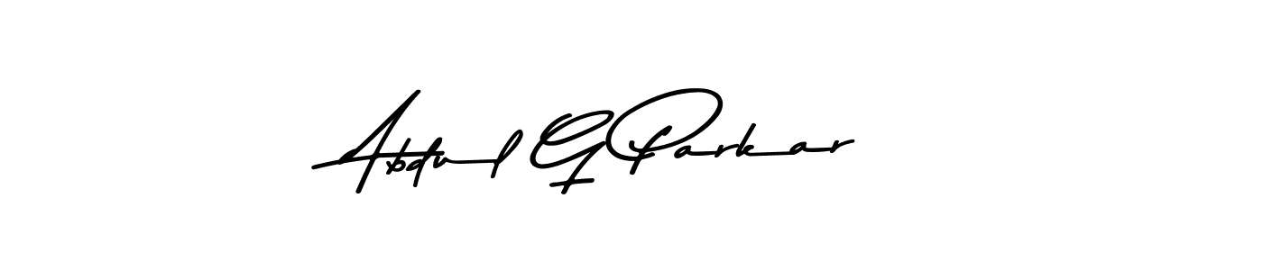How to make Abdul G Parkar name signature. Use Asem Kandis PERSONAL USE style for creating short signs online. This is the latest handwritten sign. Abdul G Parkar signature style 9 images and pictures png