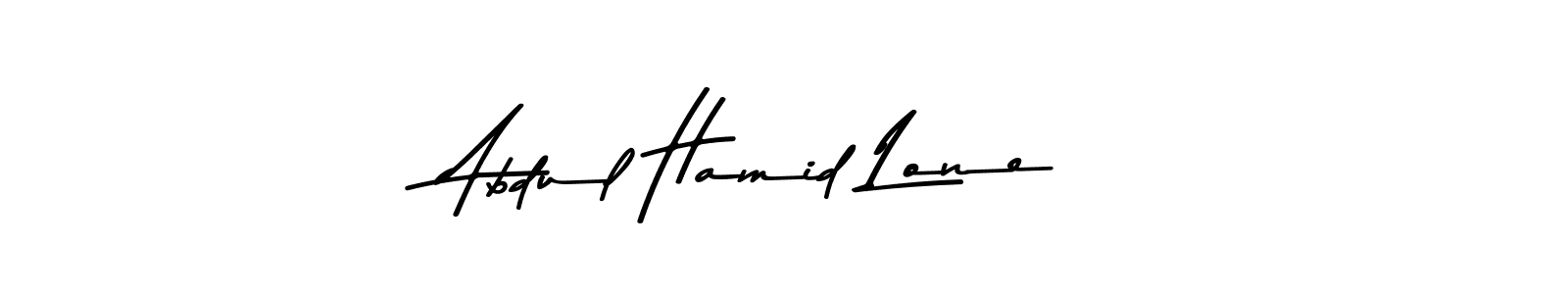 The best way (Asem Kandis PERSONAL USE) to make a short signature is to pick only two or three words in your name. The name Abdul Hamid Lone include a total of six letters. For converting this name. Abdul Hamid Lone signature style 9 images and pictures png