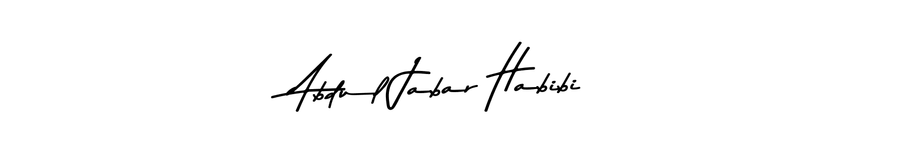 The best way (Asem Kandis PERSONAL USE) to make a short signature is to pick only two or three words in your name. The name Abdul Jabar Habibi include a total of six letters. For converting this name. Abdul Jabar Habibi signature style 9 images and pictures png