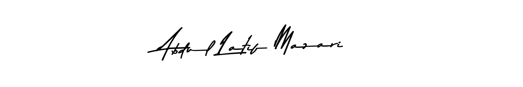 How to make Abdul Latif Mazari name signature. Use Asem Kandis PERSONAL USE style for creating short signs online. This is the latest handwritten sign. Abdul Latif Mazari signature style 9 images and pictures png