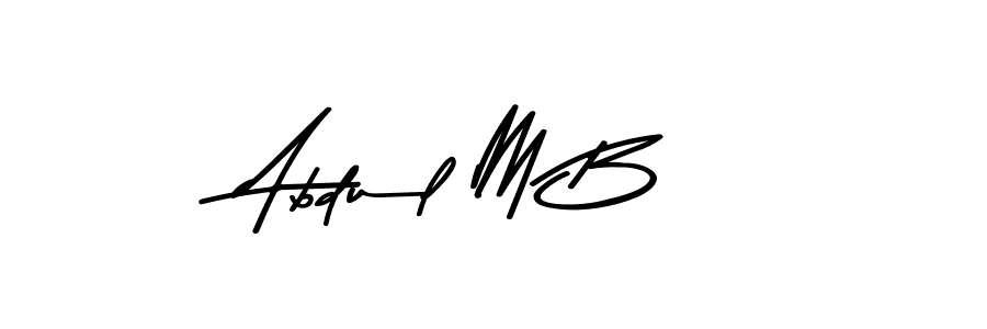 Make a beautiful signature design for name Abdul M B. With this signature (Asem Kandis PERSONAL USE) style, you can create a handwritten signature for free. Abdul M B signature style 9 images and pictures png