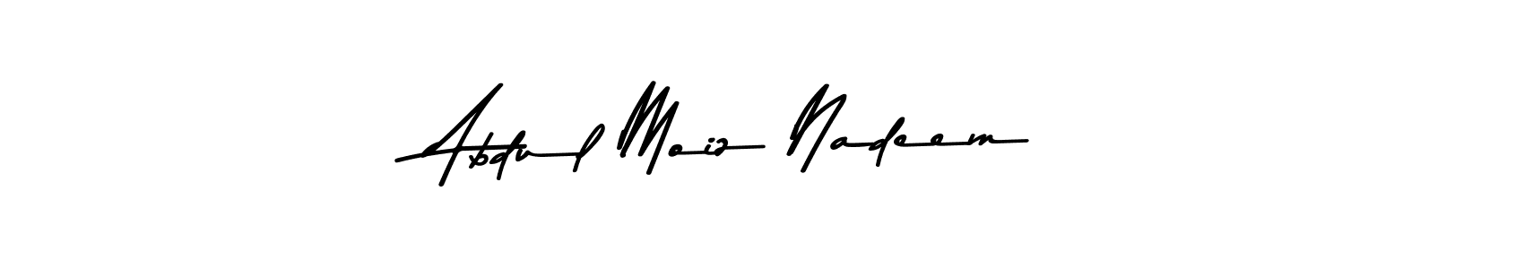 The best way (Asem Kandis PERSONAL USE) to make a short signature is to pick only two or three words in your name. The name Abdul Moiz Nadeem include a total of six letters. For converting this name. Abdul Moiz Nadeem signature style 9 images and pictures png