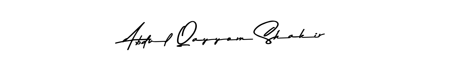 Make a beautiful signature design for name Abdul Qayyom Shakir. With this signature (Asem Kandis PERSONAL USE) style, you can create a handwritten signature for free. Abdul Qayyom Shakir signature style 9 images and pictures png