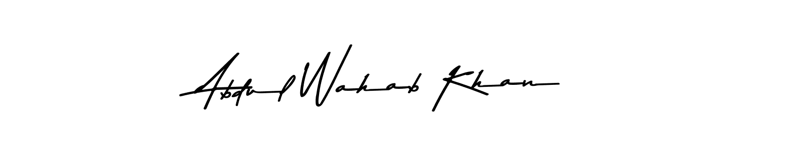 Make a beautiful signature design for name Abdul Wahab Khan. With this signature (Asem Kandis PERSONAL USE) style, you can create a handwritten signature for free. Abdul Wahab Khan signature style 9 images and pictures png