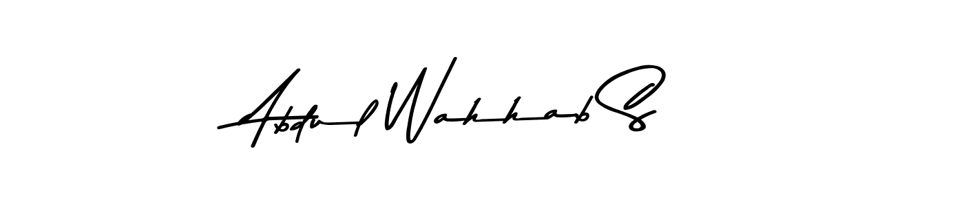 Make a beautiful signature design for name Abdul Wahhab S. With this signature (Asem Kandis PERSONAL USE) style, you can create a handwritten signature for free. Abdul Wahhab S signature style 9 images and pictures png