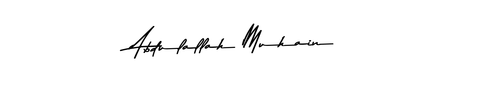 How to make Abdulallah Muhain name signature. Use Asem Kandis PERSONAL USE style for creating short signs online. This is the latest handwritten sign. Abdulallah Muhain signature style 9 images and pictures png