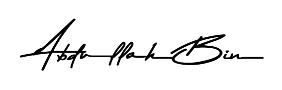 The Asem Kandis PERSONAL USE lettering style adds unique flourish to name Abdullah Bin. Stand out with a custom digital autograph made in seconds. Abdullah Bin signature style 9 images and pictures png