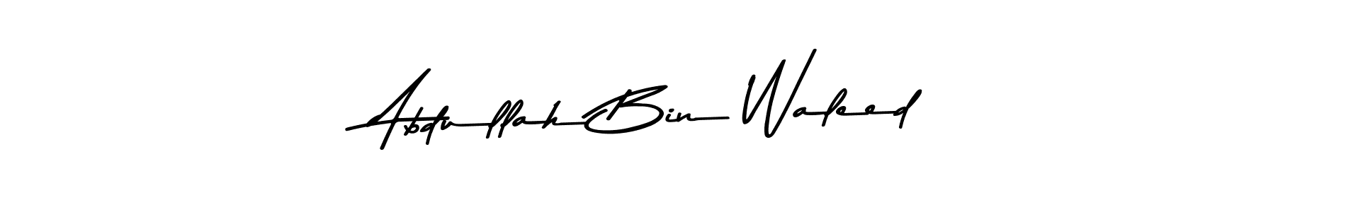 How to make Abdullah Bin Waleed name signature. Use Asem Kandis PERSONAL USE style for creating short signs online. This is the latest handwritten sign. Abdullah Bin Waleed signature style 9 images and pictures png