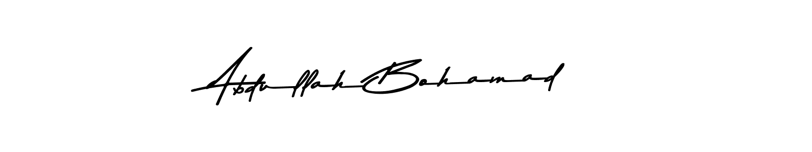 Create a beautiful signature design for name Abdullah Bohamad. With this signature (Asem Kandis PERSONAL USE) fonts, you can make a handwritten signature for free. Abdullah Bohamad signature style 9 images and pictures png