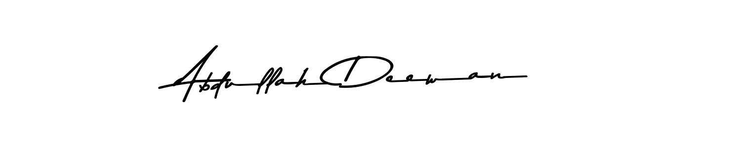 Make a beautiful signature design for name Abdullah Deewan. With this signature (Asem Kandis PERSONAL USE) style, you can create a handwritten signature for free. Abdullah Deewan signature style 9 images and pictures png