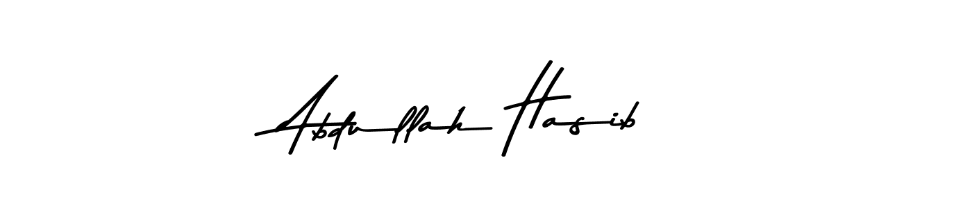 Create a beautiful signature design for name Abdullah Hasib. With this signature (Asem Kandis PERSONAL USE) fonts, you can make a handwritten signature for free. Abdullah Hasib signature style 9 images and pictures png