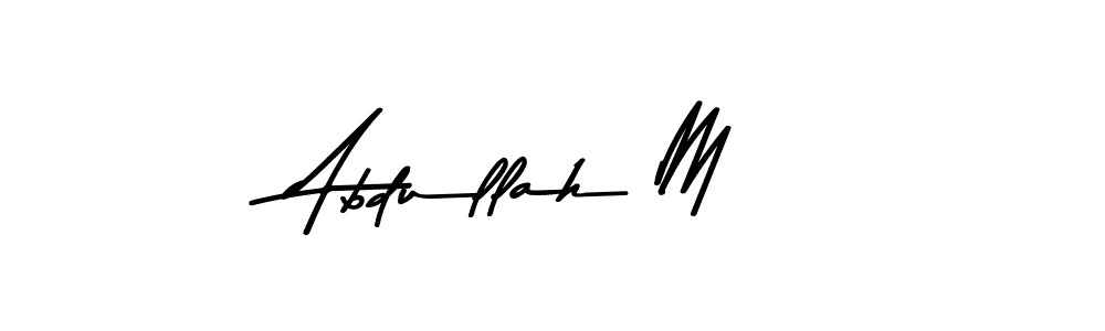 Create a beautiful signature design for name Abdullah M. With this signature (Asem Kandis PERSONAL USE) fonts, you can make a handwritten signature for free. Abdullah M signature style 9 images and pictures png