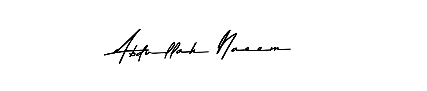 Create a beautiful signature design for name Abdullah Naeem. With this signature (Asem Kandis PERSONAL USE) fonts, you can make a handwritten signature for free. Abdullah Naeem signature style 9 images and pictures png