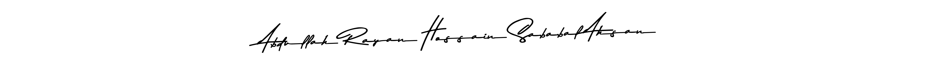 if you are searching for the best signature style for your name Abdullah Rayan Hossain Sababal Ahsan. so please give up your signature search. here we have designed multiple signature styles  using Asem Kandis PERSONAL USE. Abdullah Rayan Hossain Sababal Ahsan signature style 9 images and pictures png