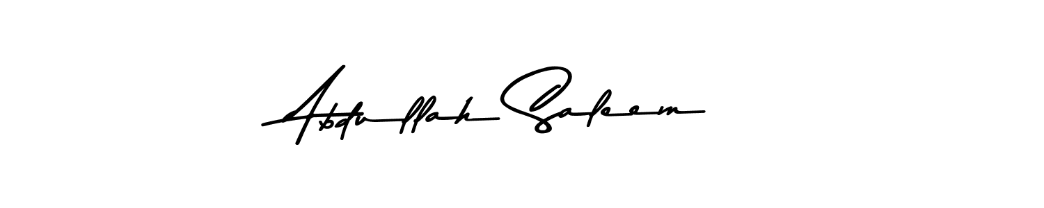 How to make Abdullah Saleem name signature. Use Asem Kandis PERSONAL USE style for creating short signs online. This is the latest handwritten sign. Abdullah Saleem signature style 9 images and pictures png