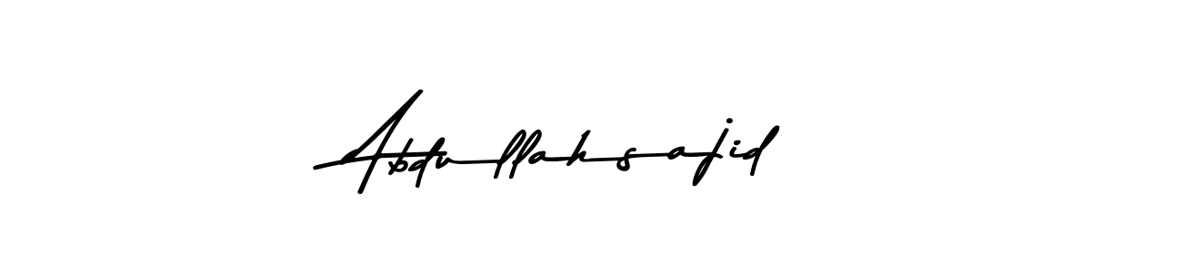 Make a beautiful signature design for name Abdullahsajid. With this signature (Asem Kandis PERSONAL USE) style, you can create a handwritten signature for free. Abdullahsajid signature style 9 images and pictures png