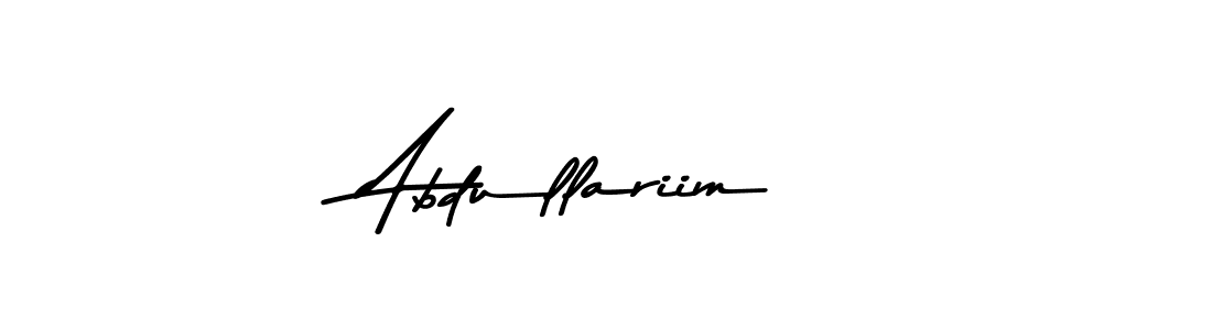 How to make Abdullariim name signature. Use Asem Kandis PERSONAL USE style for creating short signs online. This is the latest handwritten sign. Abdullariim signature style 9 images and pictures png