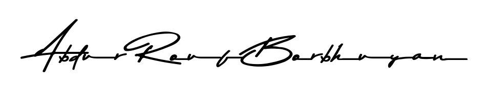 Transform the name Abdur Rouf Borbhuyan into a signature masterpiece using Asem Kandis PERSONAL USE font. Ideal for photographers, artists, and creators looking for watermarks. Abdur Rouf Borbhuyan signature style 9 images and pictures png
