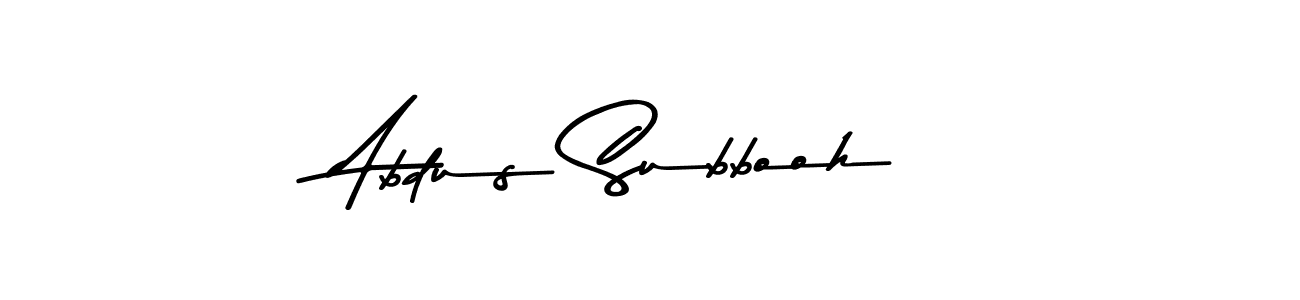 Make a beautiful signature design for name Abdus Subbooh. With this signature (Asem Kandis PERSONAL USE) style, you can create a handwritten signature for free. Abdus Subbooh signature style 9 images and pictures png