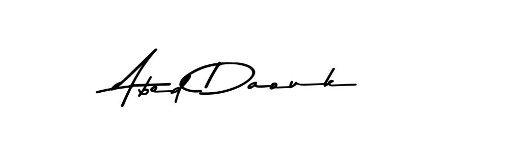 How to make Abed Daouk name signature. Use Asem Kandis PERSONAL USE style for creating short signs online. This is the latest handwritten sign. Abed Daouk signature style 9 images and pictures png