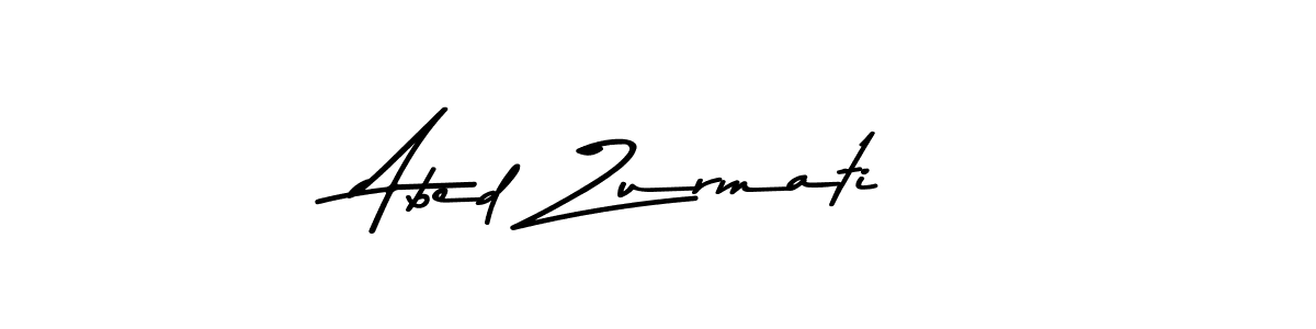 How to make Abed Zurmati name signature. Use Asem Kandis PERSONAL USE style for creating short signs online. This is the latest handwritten sign. Abed Zurmati signature style 9 images and pictures png