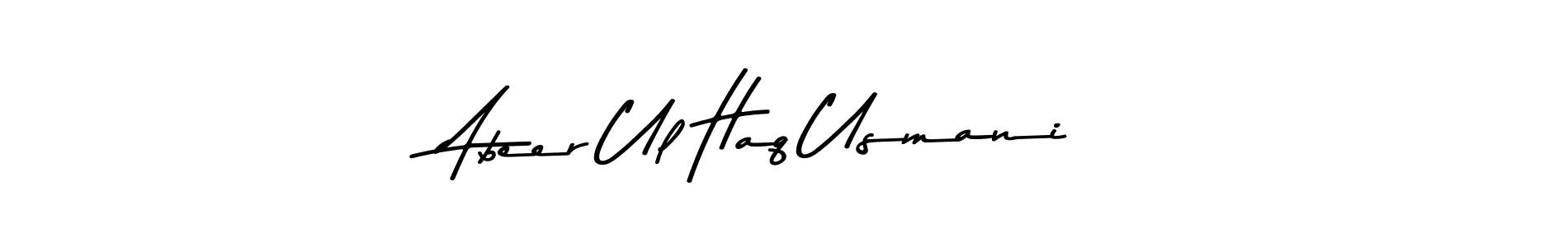 Make a beautiful signature design for name Abeer Ul Haq Usmani. With this signature (Asem Kandis PERSONAL USE) style, you can create a handwritten signature for free. Abeer Ul Haq Usmani signature style 9 images and pictures png