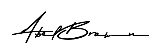 Create your official email sign-off with Abel Brown name in Asem Kandis PERSONAL USE style. Crisp, clean, and perfectly legible across all screens. Abel Brown signature style 9 images and pictures png