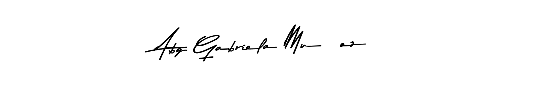 Create a beautiful signature design for name Abg Gabriela Muñoz. With this signature (Asem Kandis PERSONAL USE) fonts, you can make a handwritten signature for free. Abg Gabriela Muñoz signature style 9 images and pictures png