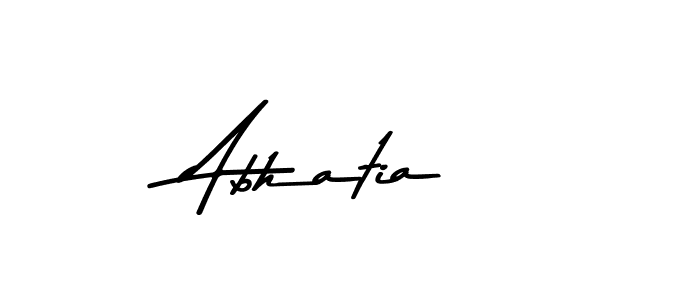 How to make Abhatia name signature. Use Asem Kandis PERSONAL USE style for creating short signs online. This is the latest handwritten sign. Abhatia signature style 9 images and pictures png