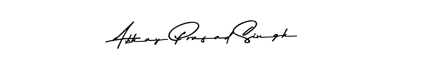 How to make Abhay Prasad Singh name signature. Use Asem Kandis PERSONAL USE style for creating short signs online. This is the latest handwritten sign. Abhay Prasad Singh signature style 9 images and pictures png