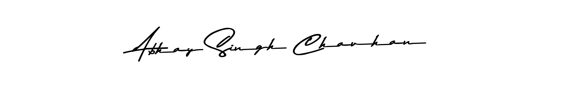 How to make Abhay Singh Chauhan name signature. Use Asem Kandis PERSONAL USE style for creating short signs online. This is the latest handwritten sign. Abhay Singh Chauhan signature style 9 images and pictures png